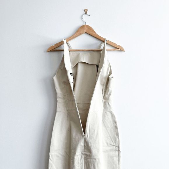 Banana Republic Womens  Dress Halter Spaghetti Strap Cream Summer Ivory - Picture 3 of 8